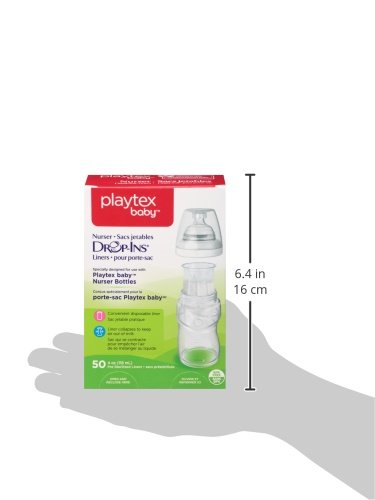 Playtex Baby Nurser Drop-Ins - Forro desechable para biberones, más cerca de la lactancia materna, 4 oz – 50 unidades