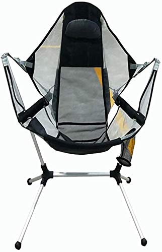 Plegable al aire libre silla de camping portátil silla del ocio Espacio gravedad cero oscilación simple silla for exterior, Camp, picnic, senderismo (Color: Negro), Color: Negro ( Color : Black )
