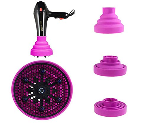 Plegable Difusor Secador,Biluer 2PCS Difusor Cabello Universal Difusor Portátil Difusor Silicona Difusor Viaje Difusor Portátil para Cabello Ondulado Rizado Natural Accesorio para Secador de Pelo