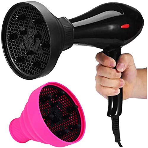 Plegable Difusor Secador,Biluer 2PCS Difusor Cabello Universal Difusor Portátil Difusor Silicona Difusor Viaje Difusor Portátil para Cabello Ondulado Rizado Natural Accesorio para Secador de Pelo