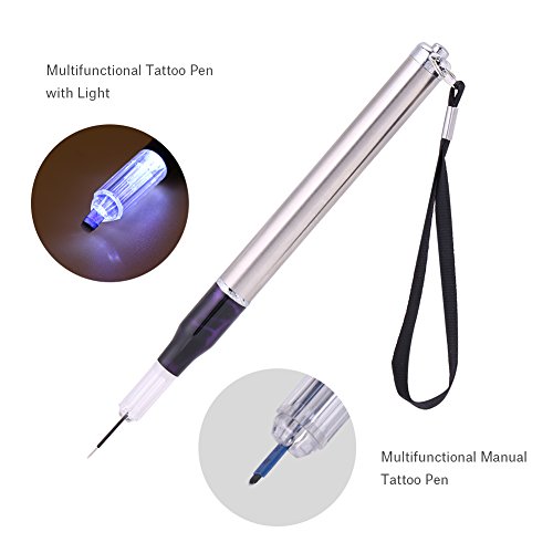 Pluma de Microblading, Máquina de tatuaje de hoja de aguja de luz multifuncional + 5pcs R5 + 5pcs 18 agujas, profesional para la belleza semi permanente, delineador de ojos ceja labio