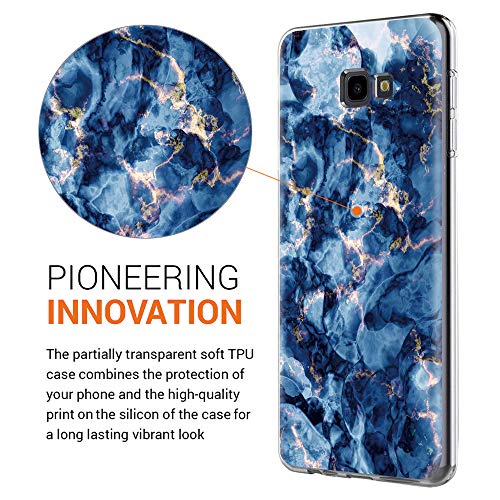 Pnakqil Funda Samsung Galaxy J4 Plus, Silicona Transparente con Dibujos Diseño Slim TPU Antigolpes Ultrafina de Protector Piel Case Cover Cárcasa Fundas para Movil Samsung J4Plus, Mármol Azul Verde