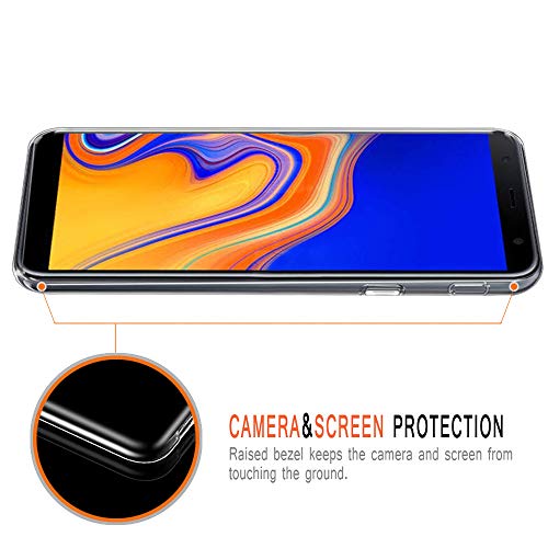 Pnakqil Funda Samsung Galaxy J4 Plus, Silicona Transparente con Dibujos Diseño Slim TPU Antigolpes Ultrafina de Protector Piel Case Cover Cárcasa Fundas para Movil Samsung J4Plus, Mármol Azul Verde