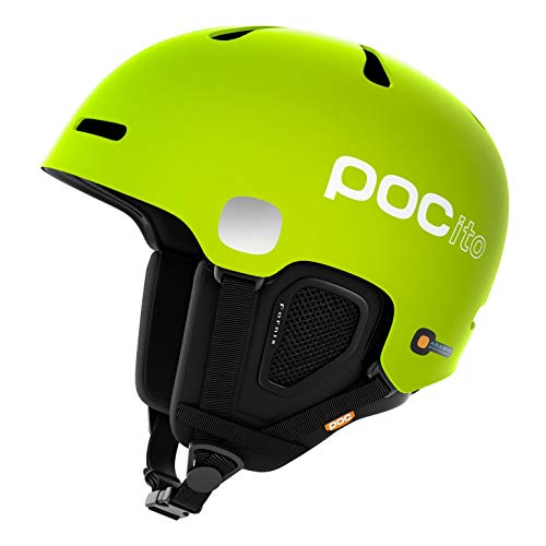 POC POCito Fornix Casco Nieve, Unisex niños, Amarillo (Fluorescente/Ellow) / Verde, X s-S 51-54
