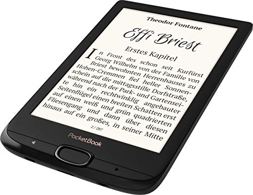 PocketBook Basic Lux 2 - Lector de Libros electrónicos (8 GB de Memoria, Pantalla de 15,24 cm (6 Pulgadas), 17 formatos de Libro compatibles), Color Negro