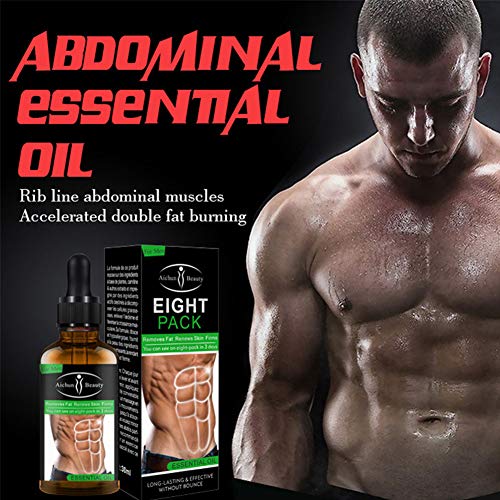 Poderoso Aceite esencial para músculos abdominales 30 ML Hombres Músculo más fuerte Paquete ocho cremas Lucha contra celulitis Pérdida peso hombres Gel reductor