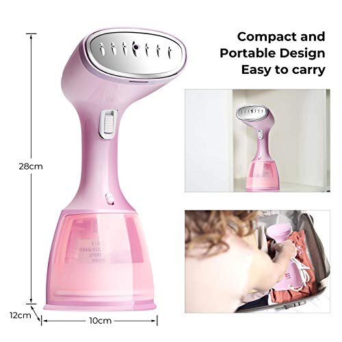 POHOVE Plancha de Vapor, Plancha para Ropa Plancha de Vapor Vertical Portátil 1500W, Depósito 330 ml Plancha Vertical Adecuado para Casa o Viaje