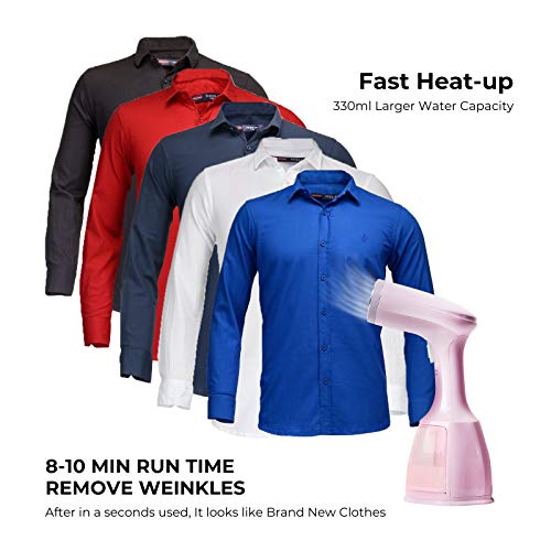POHOVE Plancha de Vapor, Plancha para Ropa Plancha de Vapor Vertical Portátil 1500W, Depósito 330 ml Plancha Vertical Adecuado para Casa o Viaje