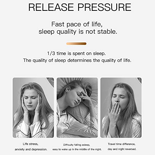 POIUYT Instrumento para Dormir Cuidado de la Salud Medidor electrónico Inteligente para el sueño Doble frecuencia Ayuda para Dormir/insomnio del Instrumento para Dormir,Naranja