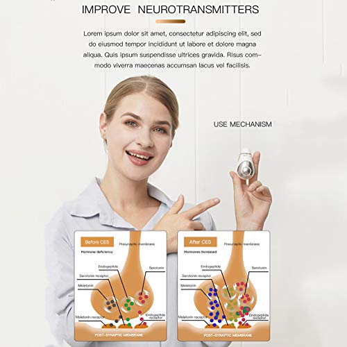 POIUYT Instrumento para Dormir Cuidado de la Salud Medidor electrónico Inteligente para el sueño Doble frecuencia Ayuda para Dormir/insomnio del Instrumento para Dormir,Naranja