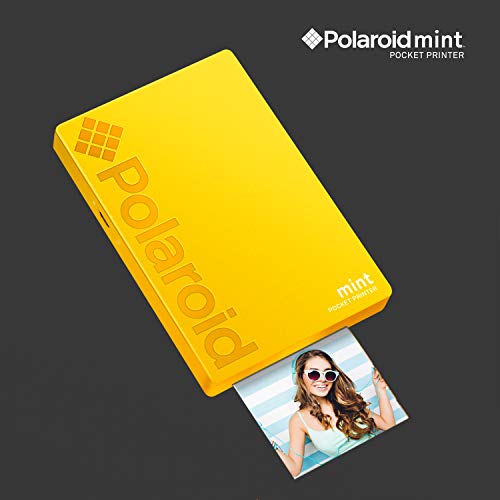 Polaroid Mint Impresora de bolsillo con Tecnología Zink Zero Ink papel adhesivo 5 x 7.6 cm - Bluetooth para Android y iOS (Amarillo)