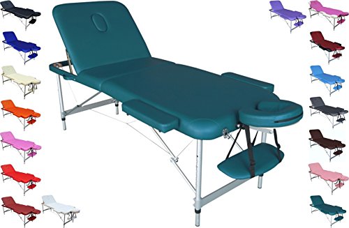 Polironeshop Europa - Camilla portátil, plegable, ligera, con funda, de aluminio, para masajes, tratamientos de estética y fisioterapia, depilación, reconstrucción y decoración de uñas, estudio de tatuajes, medicina ambulatoria, uso deportivo