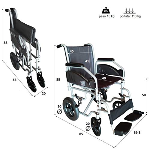 Polironeshop Satis silla de ruedas plegable de transito ligera