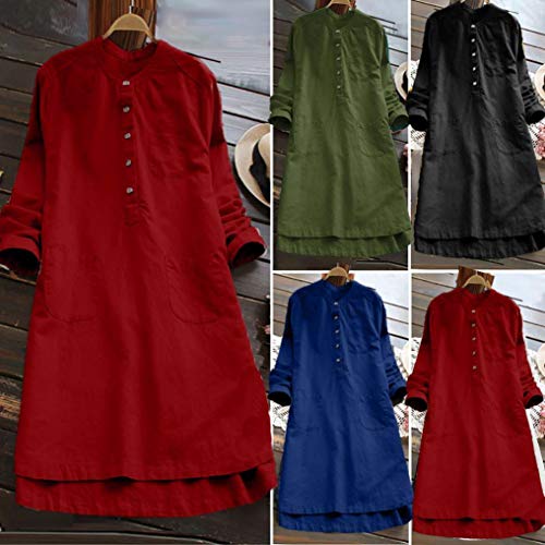 POLP Vestidos Manga Larga Mujer,Vestidos otoño Invierno 2018,Vestido Lino Mujer,Vestidos Sueltos Mujer,Vestidos otoño Invierno 2018,Tallas Grandes Vestidos de Fiesta,Vestidos Cortos Mujer