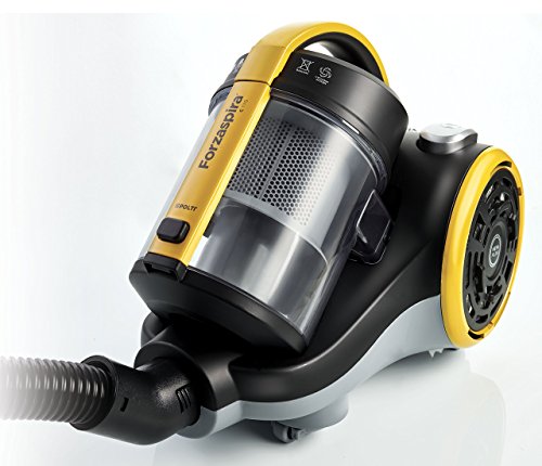Polti Forzaspira C115_Plus Aspirador cicónico sin Bolsa, 2 litros Capacidad depósito de Recogida, bajo Consumo, 80 Decibelios, Plastic, Negro/Amarillo