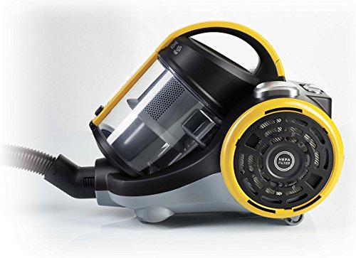Polti Forzaspira C115_Plus Aspirador cicónico sin Bolsa, 2 litros Capacidad depósito de Recogida, bajo Consumo, 80 Decibelios, Plastic, Negro/Amarillo