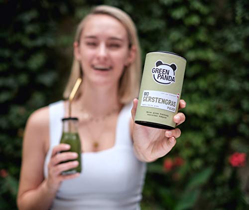 Polvo de hierba de cebada orgánica de joven, buena solubilidad, finamente molido para jugo de hierba de cebada, Polvo de hierba de cebada de cultivo biológico austríaco, probado y certificado, 125g