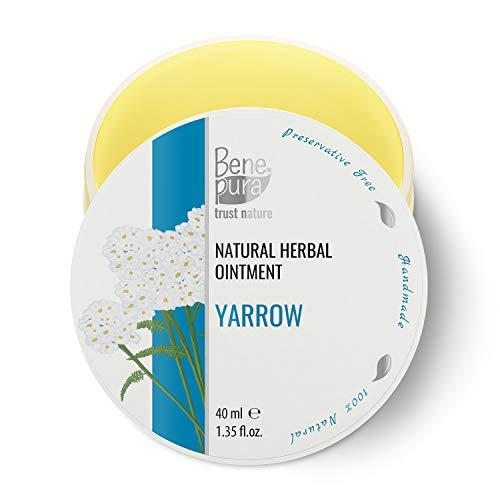 Pomada natural con milenrama blanca 40ml, extracto de aceite frío, 100% natural - contra las hemorroides, estabiliza las paredes de los vasos sanguíneos y mejora el flujo sanguíneo– hecho a mano en EU