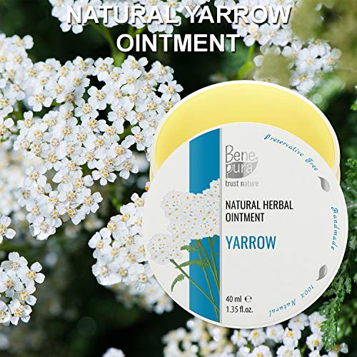 Pomada natural con milenrama blanca 40ml, extracto de aceite frío, 100% natural - contra las hemorroides, estabiliza las paredes de los vasos sanguíneos y mejora el flujo sanguíneo– hecho a mano en EU