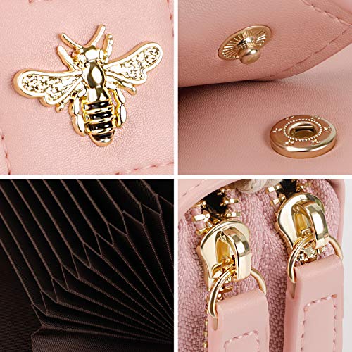 Pomelo Best Tarjetero para Tarjetas de Crédita/Visita/Monedero, Cartera de Mujer con RFID Bloqueo y 20 Compartimento Portatarjetas de protección, Regalos para Mujer