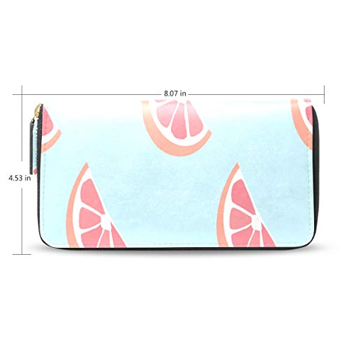 Pomelo Comida de verano Pasaporte largo Embrague Monederos Cremallera Monedero Bolsa Bolso Organizador de dinero Bolsa Titular de la tarjeta de crédito para dama Mujer Chica Hombre Regalo de viaje
