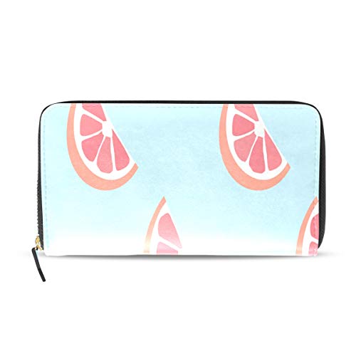 Pomelo Comida de verano Pasaporte largo Embrague Monederos Cremallera Monedero Bolsa Bolso Organizador de dinero Bolsa Titular de la tarjeta de crédito para dama Mujer Chica Hombre Regalo de viaje