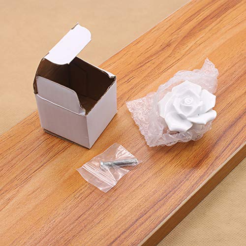 Pomo de aleación de zinc y cerámica con un solo agujero para armario, cajón de cobre envejecido europeo, 5 paquetes, color rosa bronce