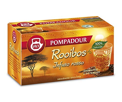 Pompadour 1913 Rooibos (infusión roja) aromático y relajante naturalmente sin teína - 1 x 20 bolsitas de té (35 gramos)