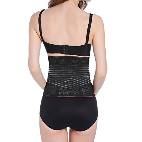 Ponmoo 2 en 1 Transpirable Elástico Recuperación Post-Parto Vientre/Cintura/Soporte Pélvico Cinturón Faja para la Mujer y Maternidad, Faja Postparto Reductora Mujer Recuperación después (Negro, M)