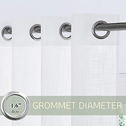 PONY DANCE Cortinas Visillos para Ventana Dormitorio 100% de Pliéster con el Flexible Tejido de Color Blanco 210 CM de Largo 254 CM de Ancho, 1 Unidad