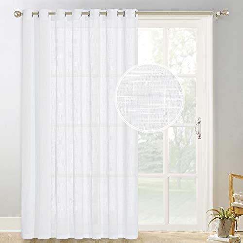 PONY DANCE Cortinas Visillos para Ventana Dormitorio 100% de Pliéster con el Flexible Tejido de Color Blanco 210 CM de Largo 254 CM de Ancho, 1 Unidad