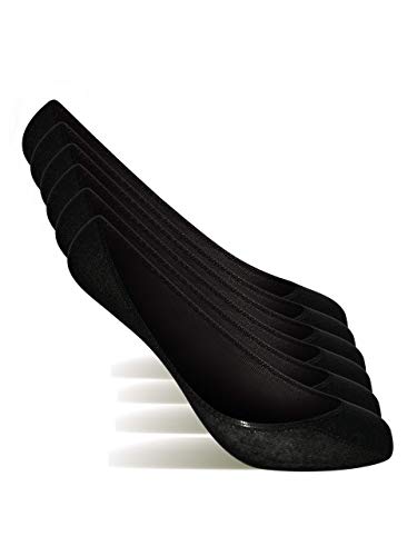 POPYS 6 Pares Calcetines cortos Mujer, Calcetines invisibles Mujer Transpirantes… (Negro)