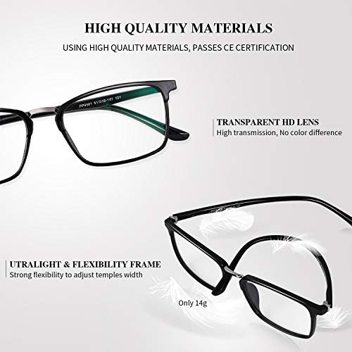 PORPEE Gafas de Filtro de Luz Azul, Gafas de Ordenador con Lente de Película Verde, Gafas Lectura Reduce Fatiga - 100% Protección UV/Radiacion - Marco Ultraligera de Moda