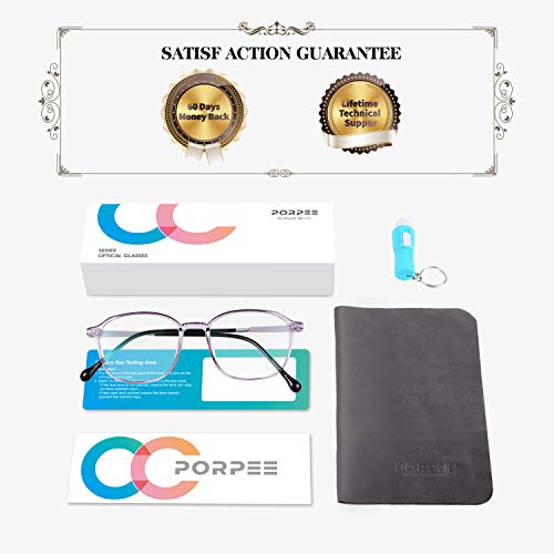 PORPEE Gafas de Ordenador, Gafas Filtro Luz Azul - Protección para Pantalla/Móvil/Tablet/TV - Evita la Fatiga Ocular - Gafas Video Juegos