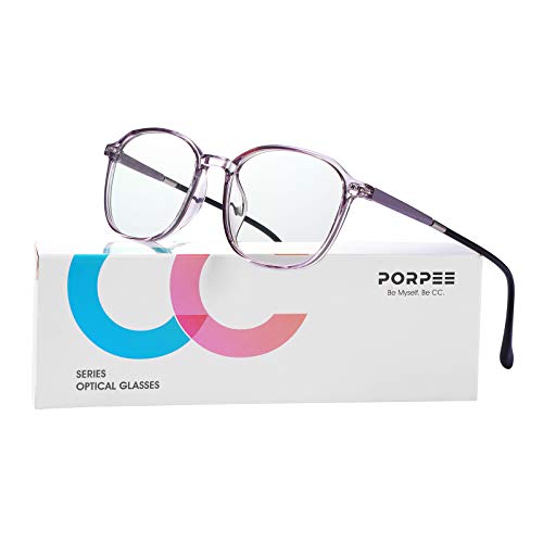 PORPEE Gafas de Ordenador, Gafas Filtro Luz Azul - Protección para Pantalla/Móvil/Tablet/TV - Evita la Fatiga Ocular - Gafas Video Juegos