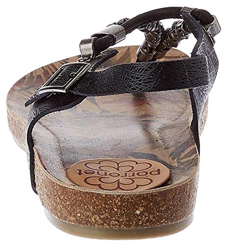 Porronet Dafne, Sandalias Planas, Bios para Mujer, Negro, 41 EU