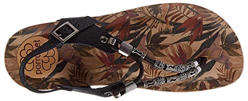 Porronet Dafne, Sandalias Planas, Bios para Mujer, Negro, 41 EU