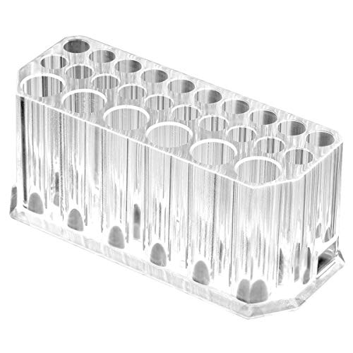 Porta para Brochas de Maquillaje, Soporte para Brochas, Organizador para Brochas de Maquillaje, Caja para Guardar Maquillaje con 26 Compartimentos-Transparente/Acrílico