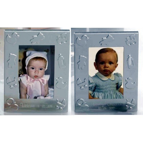 Portafotos PERSONALIZADOS para bautizo marcos pequeños niño/niña GRABADOS (pack 15 unidades)