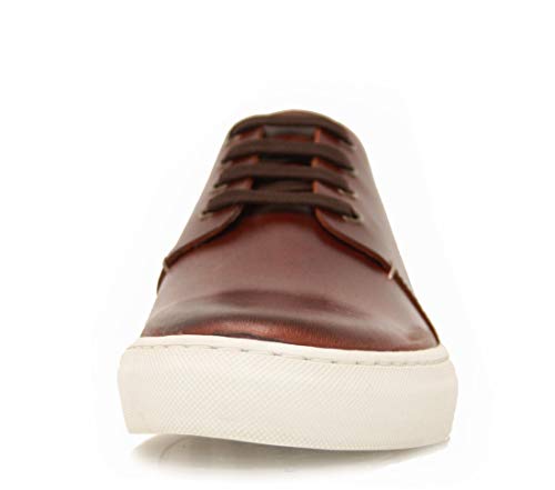 PORTMANN - Zapatillas de Lona de Piel Encerada para Hombre | Zapatillas clásicas Suaves para Hombre | Zapatillas de caña Baja | Calzado de Calidad Fabricado en Portugal, Color Marrón, Talla 45 EU