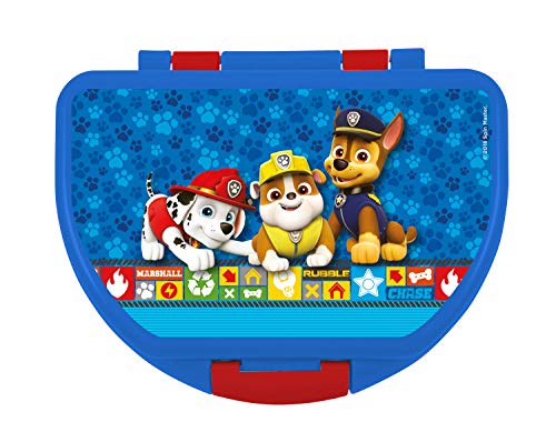 POS 29427088 – Fiambrera con diseño de la Patrulla Canina, aprox. 16 x 12 x 6,5 cm plástico sin BPA ni ftalatos ideal para el pan de pausa, para niños y niñas