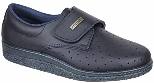 Postigo 1 -Zapato Sanitario Anatómico Velcro Piel Unisex (38 EU, Azul)