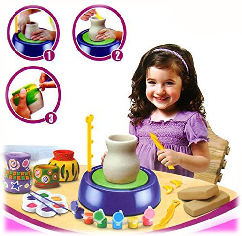 Pottery Wheel TÖPFER Taller – PREMIUM töpferei Set (arcilla, colores, giratorio, accesorios) – BELIFLOR ebtes Manualidades parte Alfarero