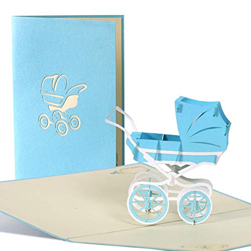 Poussette Garçon, bébé douche Carte, nouveau bébé, carte Félicitations Carte, carte d'anniversaire, G13.2