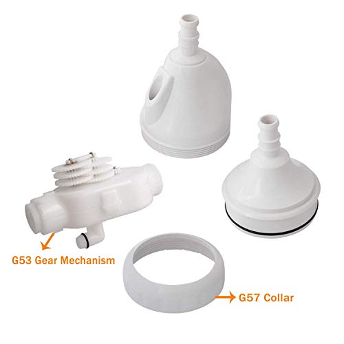 Poweka G52 Válvula de Repuesto para Robot Limpiafondos Piscina Polaris 180 280 380 con G53 Mecanismo de Engranaje G57 Collar