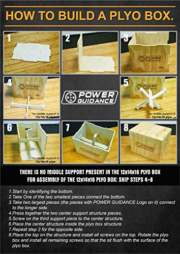 POWER GUIDANCE Caja pliométrica de madera 3 en 1 - Ideal para entrenamiento cruzado - 60/50/45CM, Caja, Plyo Caja de madera, Plyo Box