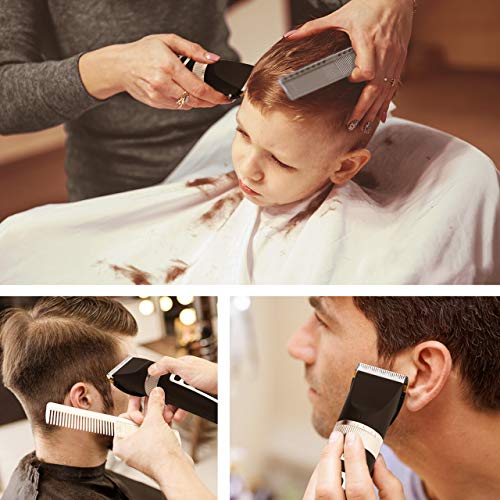 Powerextra Cortapelos Profesional Hombres - Cortadora de Pelo Inalámbrica para Vello Facial Corporal y de Nariz Pantalla LED Batería Recargable - Recortador de Barba y Cortapelos 7Accesorios