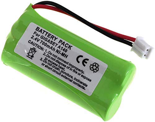 Powery Pack de 2 baterías para Siemens Gigaset AS 15 AS140/A140/A150/A160/A165/A240/A245/A260/A265/T-Com Sinus 100/Voltaje 2,4 V
