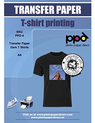 PPD A4 Papel De Transferencia Térmica Para Camisetas y Tejidos Oscuros, 5 Hojas - PPD-4-5