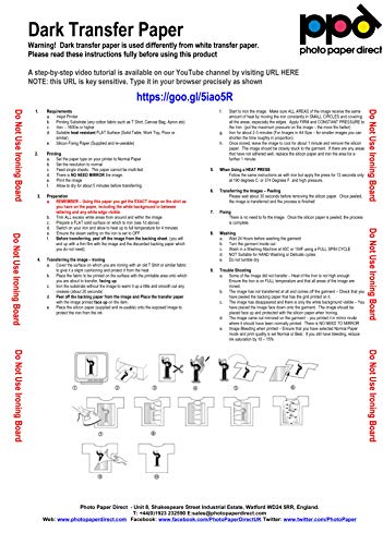 PPD A4 Papel De Transferencia Térmica Para Camisetas y Tejidos Oscuros, 5 Hojas - PPD-4-5